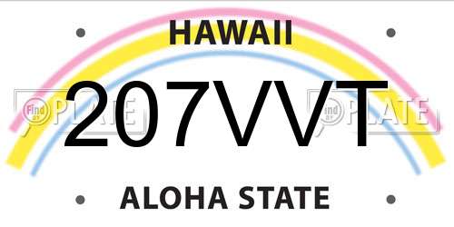 207VVT Hawaii License Plate