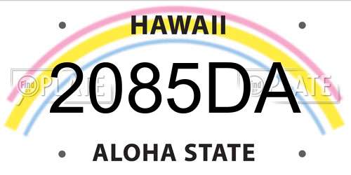 2085DA Hawaii License Plate