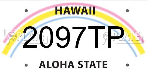 2097TP Hawaii License Plate