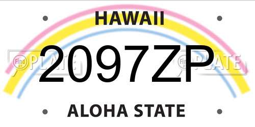 2097ZP Hawaii License Plate