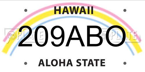 209ABO Hawaii License Plate