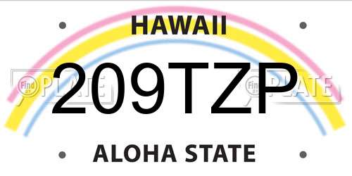 209TZP Hawaii License Plate
