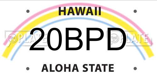 20BPD Hawaii License Plate