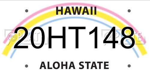 20HT148 Hawaii License Plate