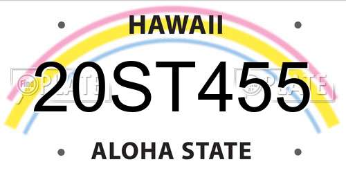 20ST455 Hawaii License Plate