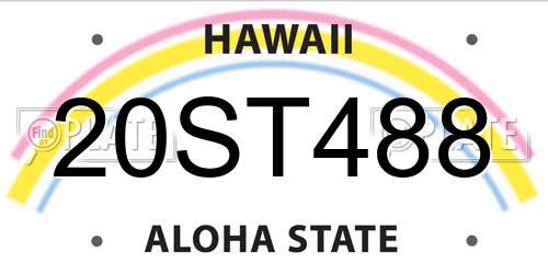 20ST488 Hawaii License Plate