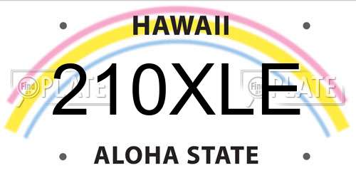 210XLE Hawaii License Plate