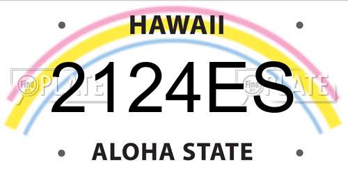 2124ES Hawaii License Plate
