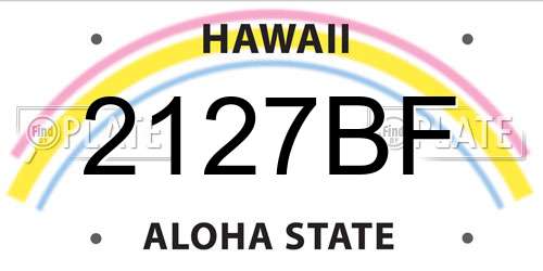 2127BF Hawaii License Plate
