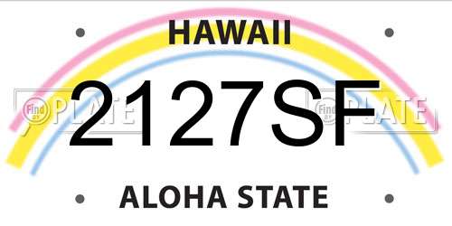 2127SF Hawaii License Plate