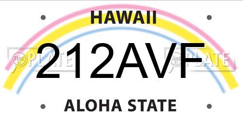 212AVF Hawaii License Plate