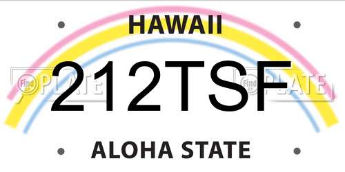 212TSF Hawaii License Plate
