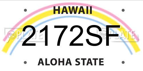 2172SF Hawaii License Plate