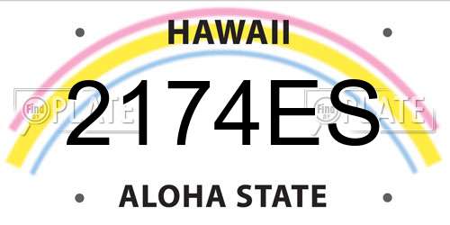 2174ES Hawaii License Plate
