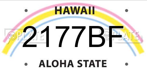 2177BF Hawaii License Plate