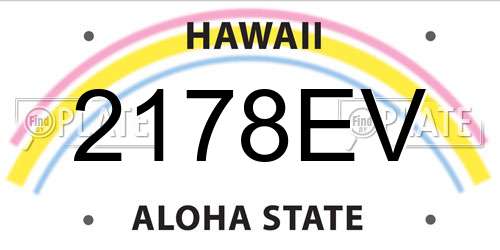 2178EV Hawaii License Plate