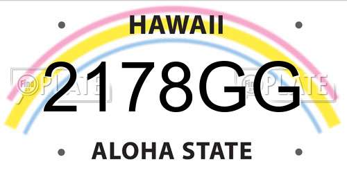 2178GG Hawaii License Plate