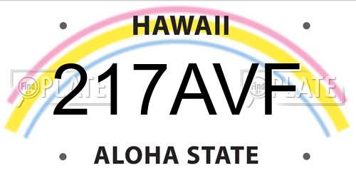 217AVF Hawaii License Plate