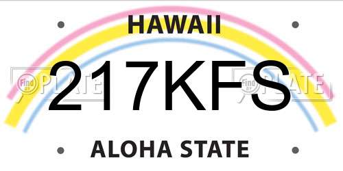 217KFS Hawaii License Plate