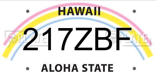 217ZBF Hawaii License Plate