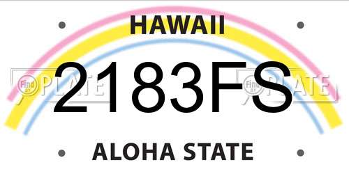 2183FS Hawaii License Plate