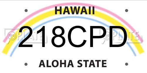 218CPD Hawaii License Plate