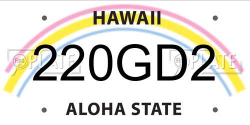 220GD2 Hawaii License Plate