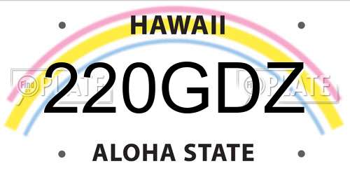 220GDZ Hawaii License Plate