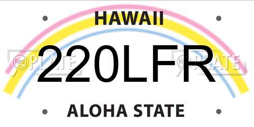 220LFR Hawaii License Plate