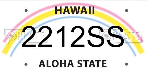 2212SS Hawaii License Plate