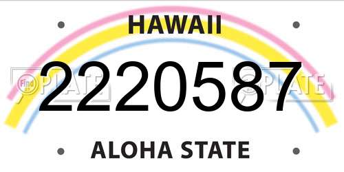 2220587 Hawaii License Plate