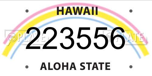 223556 Hawaii License Plate