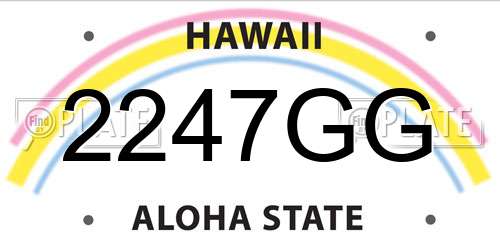 2247GG Hawaii License Plate