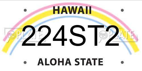 224ST2 Hawaii License Plate