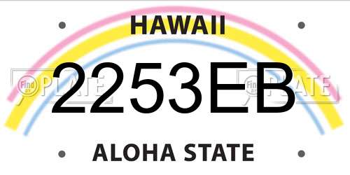 2253EB Hawaii License Plate