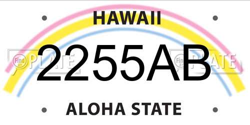 2255AB Hawaii License Plate