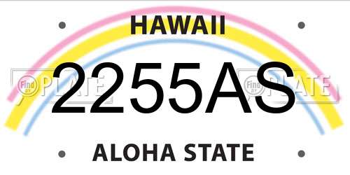 2255AS Hawaii License Plate