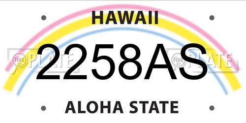 2258AS Hawaii License Plate