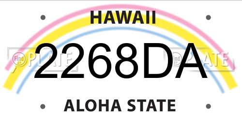 2268DA Hawaii License Plate