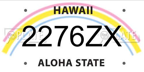 2276ZX Hawaii License Plate