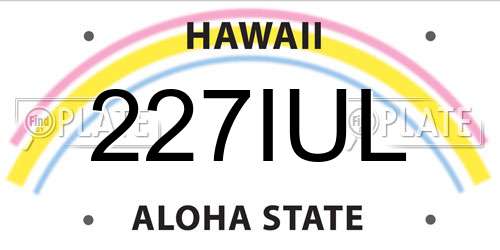 227IUL Hawaii License Plate