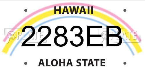 2283EB Hawaii License Plate