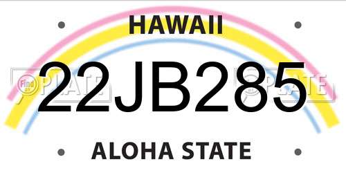 22JB285 Hawaii License Plate