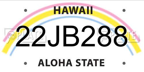 22JB288 Hawaii License Plate