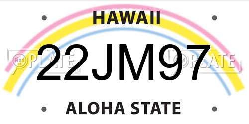 22JM97 Hawaii License Plate