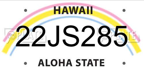 22JS285 Hawaii License Plate