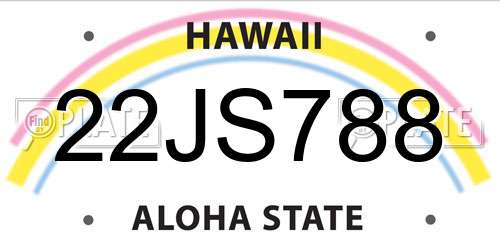 22JS788 Hawaii License Plate