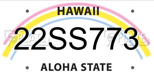 22SS773 Hawaii License Plate