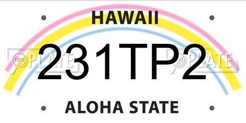 231TP2 Hawaii License Plate