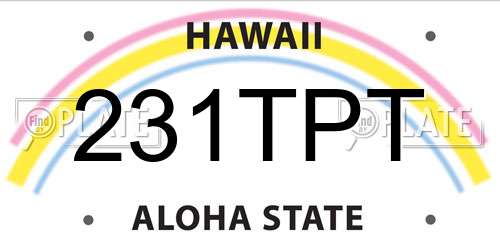 231TPT Hawaii License Plate